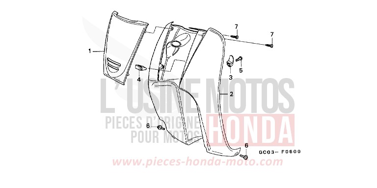 FUSSVERKLEIDUNG von CB1300 Super Bold'or ABS REAL WHITE (NH250) von 1999
